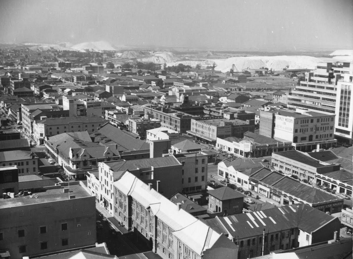 View across Johannesburg towards Mine Dumps - Marshall Street Barracks ...